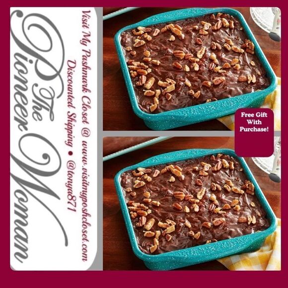 🦋 New Pioneer Woman Sunrise Teal Speckle Cake Baking Set! - Picture 1 of 6